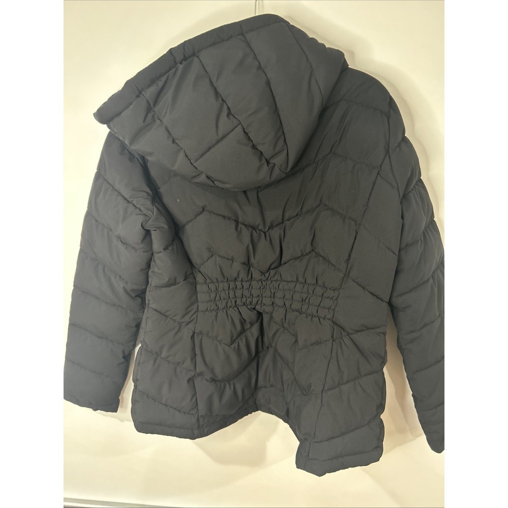 Calvin Klein Sorona Aura Black Hooded Puffer Jacket Mid-Length Women's Size Leg - Picture 13 of 16